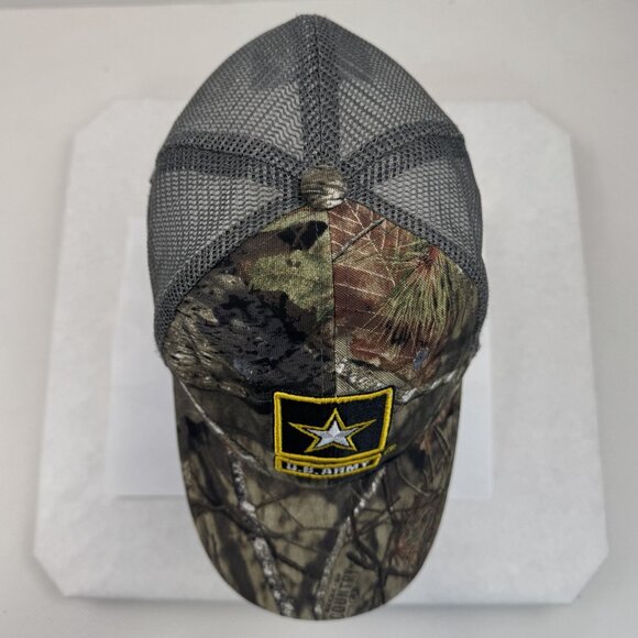US Army Camo Trucker Hat Mesh Snapback Mossy Oak Adjustable Embroidered Logo OS - Picture 5 of 9